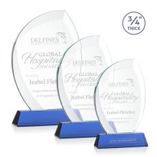 Wichita Blue on Newhaven Base Flame Crystal Award - Awards and Trophies