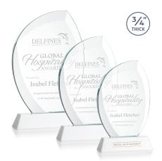Wichita White on Newhaven Base Flame Crystal Award - Crystal Awards