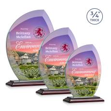 Wichita Full Color Rosewood Flame Crystal Award - Full Color Imprint