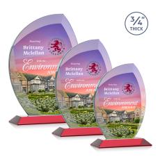 Wichita Full Color Red Flame Crystal Award - Full Color Imprint