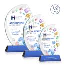 Wichita Full Color Blue on Newhaven Base Flame Crystal Award