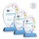 Wichita Full Color Sky Blue on Newhaven Base Peaks Crystal Award