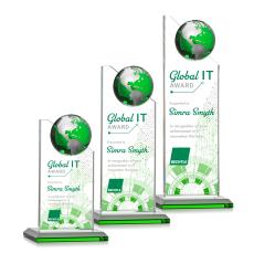 Arden Full Color  Green/Silver Peaks Crystal Award - Globe Awards
