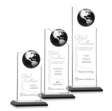 Arden Black/Silver Globe Crystal Award - Awards and Trophies
