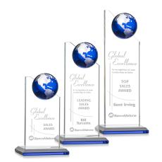 Arden Blue/Silver Globe Crystal Award - Awards and Trophies