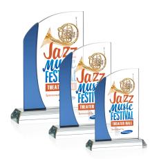 Jarvis Full Color Blue Peaks Crystal Award - Full Color Imprint