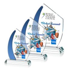 Hausner Full Color Blue Peaks Crystal Award - Full Color Imprint