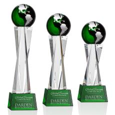 Havant Green/Silver Globe Crystal Award - Crystal Awards