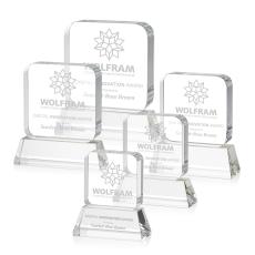 Flamborough Clear on Base Square / Cube Crystal Award - Desktop Awards
