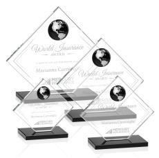 Ferrand Globe Black/Silver Diamond Crystal Award - Diamond Awards