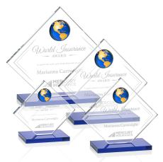 Ferrand Globe Blue/Gold Diamond Crystal Award - Diamond Awards