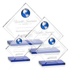Ferrand Globe Blue/Silver Diamond Crystal Award - Diamond Awards