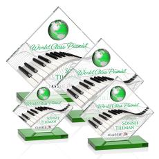Ferrand Full Color Green/Silver Diamond Crystal Award - Diamond Awards