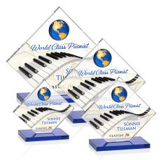 Ferrand Full Color Blue/Gold Diamond Crystal Award - Diamond Awards