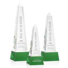Master Obelisk on Base - Green - Crystal Awards