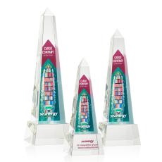 Master Full Color Clear on Base Obelisk Crystal Award - Full Color Imprint