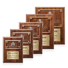 Gossamer Plaque - Walnut/Gold - Plaque Awards