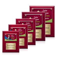 Gossamer Full Color Plaque - Rosewood/Gold - Plaque Awards