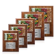 Gossamer Full Color Plaque - Walnut/Silver - Plaque Awards