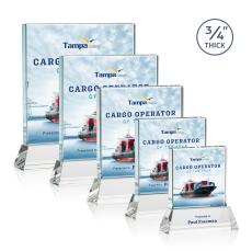 Terra Full Color  Clear on Newhaven Square / Cube Crystal Award - Desktop Awards