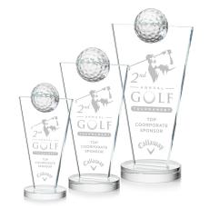 Slough Golf Clear Globe Crystal Award - Golf Awards