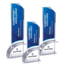 Barton Full Color Silver Crystal Award - Full Color Imprint