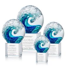 Surfside Globe on Granby Base Glass Award - Art Glass Awards