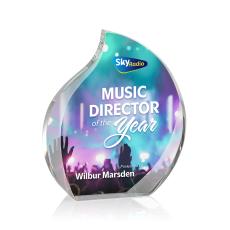 Preswick Full Color Flame Crystal Award - Full Color Imprint