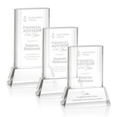 Merit Clear on Base Rectangle Crystal Award - Crystal Awards