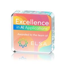 Bramalea Full Color Square / Cube Crystal Award - Desktop Awards