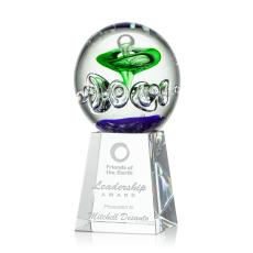 Aquarius Globe on Celestina Base Glass Award - Glass Awards