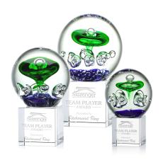 Aquarius Globe on Granby Base Glass Award - Glass Awards
