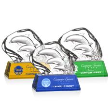 Ottavia 3 Dolphins Full Color Animals Crystal Award - Full Color Imprint