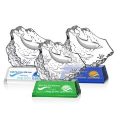 Ottavia 2 Dolphins Full Color Animals Crystal Award - Crystal Awards