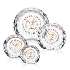 Seville Full Color Clear Circle Crystal Award - Full Color Imprint