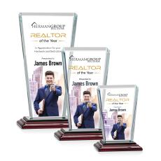 Chatham Full Color Rosewood Rectangle Crystal Award - Crystal Awards