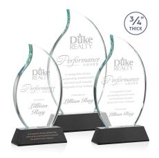 Croydon Black on Newhaven Base Flame Crystal Award - Crystal Awards