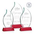 Croydon Red on Newhaven Base Flame Crystal Award