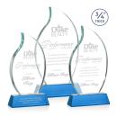 Croydon Sky Blue on Newhaven Base Flame Crystal Award