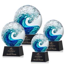 Surfside Globe on Robson Black Glass Award - Glass Awards