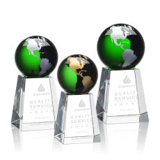 Heathcote Green/Gold Globe Crystal Award - Globe Awards