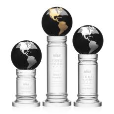 Colverstone Black/Gold Globe Crystal Award - Awards and Trophies