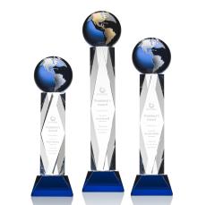 Ripley Globe Blue/Gold Towers Crystal Award - Awards and Trophies