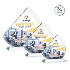 Nantucket Full Color Clear Peaks Crystal Award - Awards and Trophies