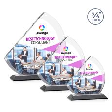 Nantucket Full Color Black Peaks Crystal Award - Awards and Trophies