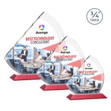 Nantucket Full Color Red Peaks Crystal Award - Awards and Trophies