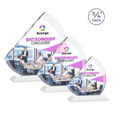 Nantucket Full Color White Peaks Crystal Award - Awards and Trophies