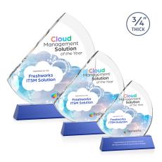 Nantucket Full Color Blue on Newhaven Peaks Crystal Award - Awards and Trophies