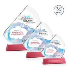 Nantucket Full Color Red on Newhaven Peaks Crystal Award - Awards and Trophies