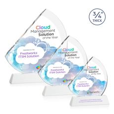 Nantucket Full Color White on Newhaven Peaks Crystal Award - Awards and Trophies